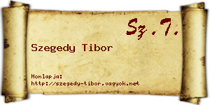 Szegedy Tibor névjegykártya